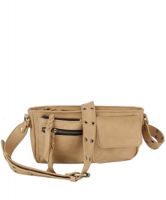 Small Crossbody Bag Adjustable Strap Mini Purse CQF004 TAN